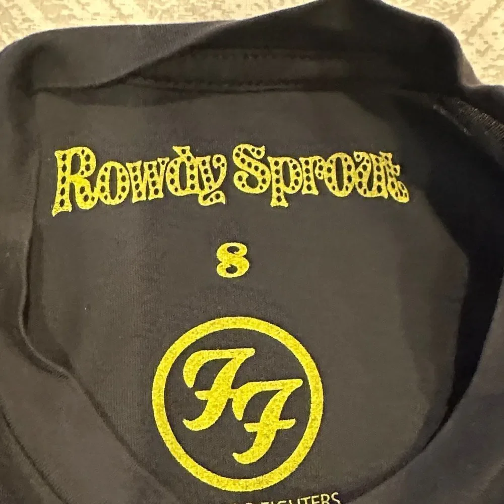 Rowdy Sprout Kids Foo Fighters Black & Grey Layered Long Sleeve Shirt Size 8